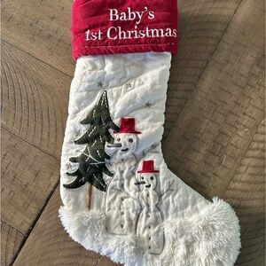 Pottery barn Baby's 1st Christmas Stocking with Snowman Design